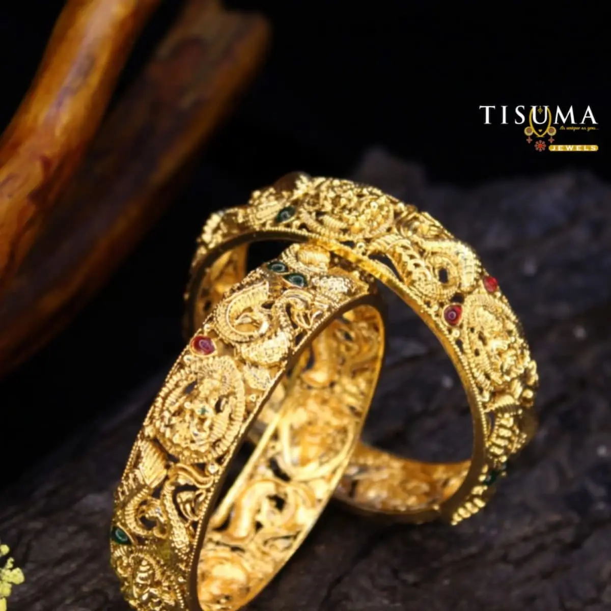 Antique Peacock Temple Bangles